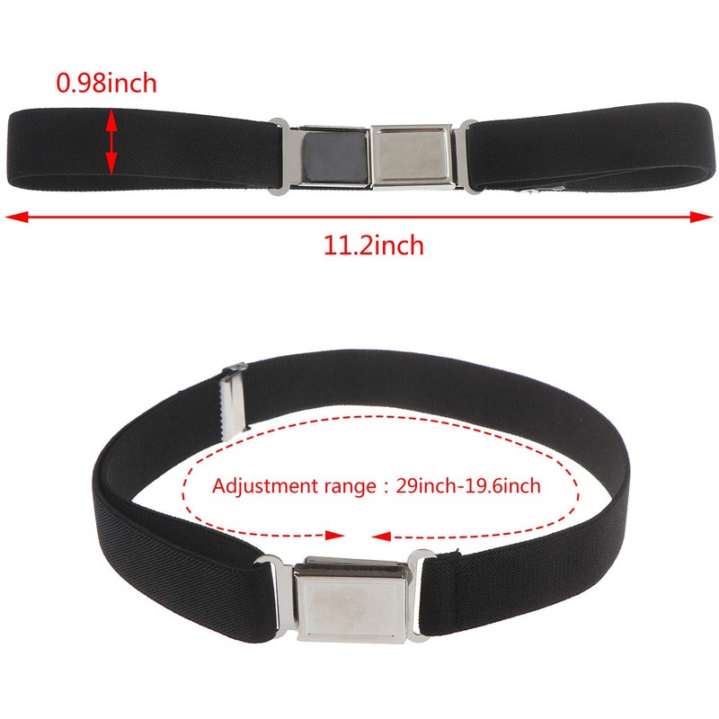 Olgaa 5 Pieces Kids Magnetic Belt Adjustable Fashion Belt with Magnetic Buckle for Boys and Gilrs (Black/Cyan/Brown/Coffee/Red) - Image 2
